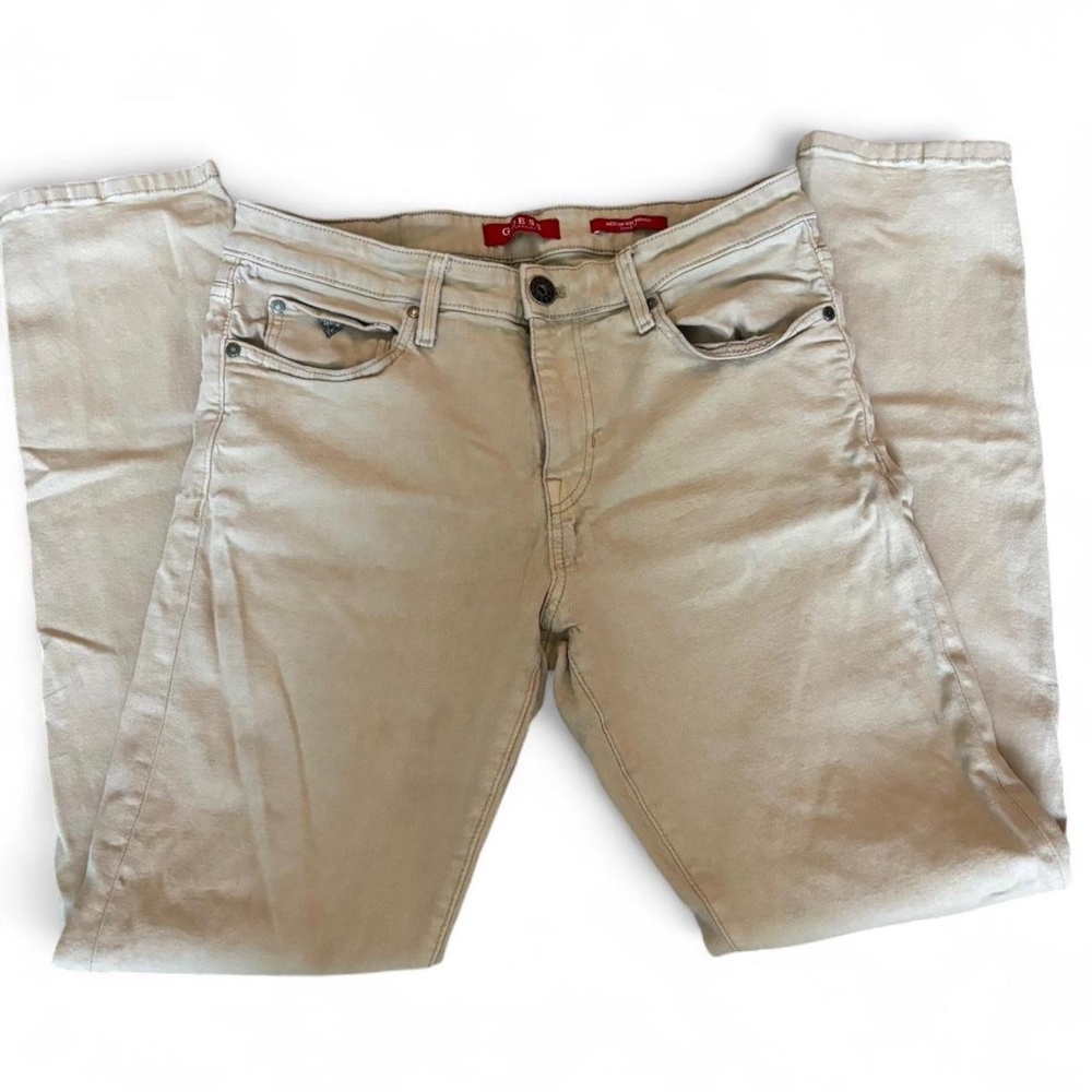 Guess khaki/cream/tan medium rise skinny jeans - scotch fit Size men’s 30x32